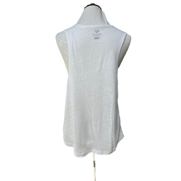 Roxy Kiss The Sun Muscle Tank Top White Graphic Sleeveless Women’s multi Size - Picture 3 of 11